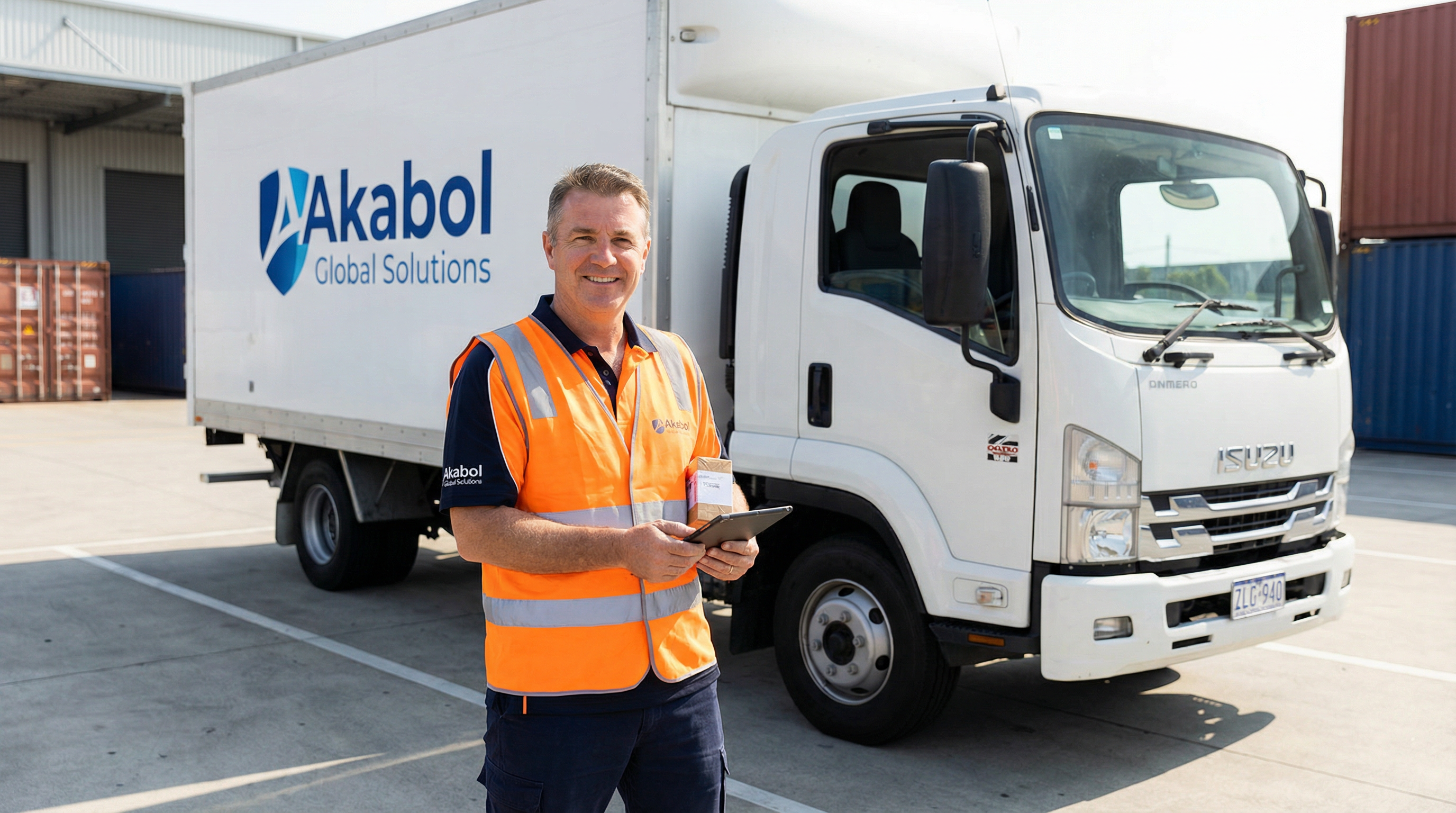 Akabol courier with commercial truck